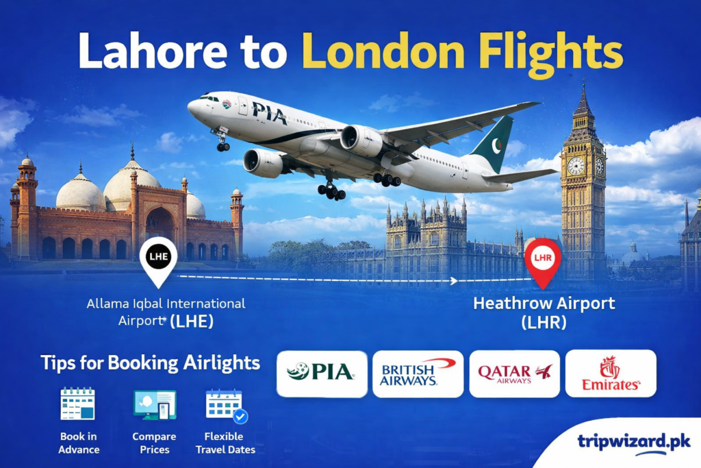 Best Airlines for Lahore to London Flights